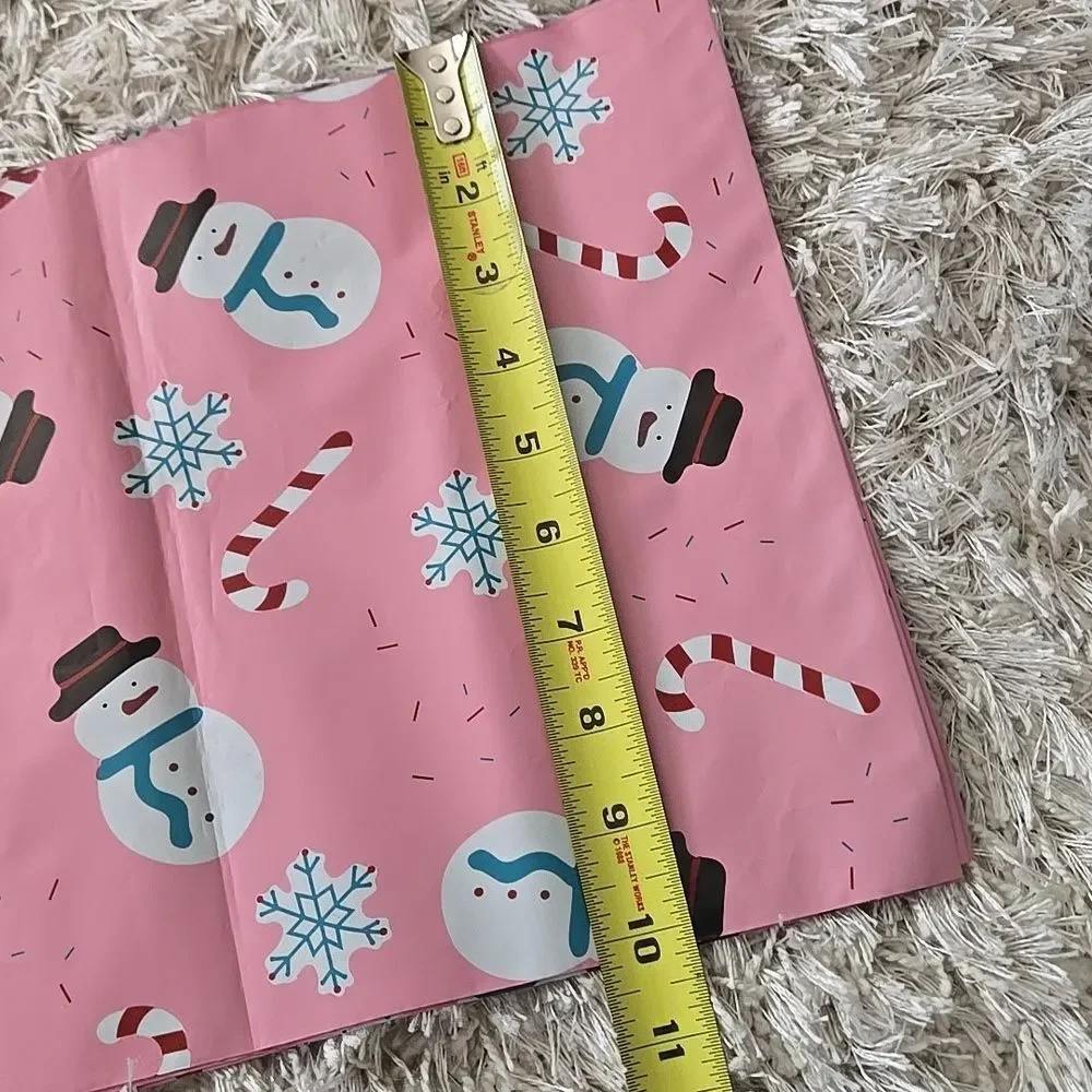Pink Snowman Candy Cane Poly Mailers 8 Count Boho Office Ship Merch Swag Posh
